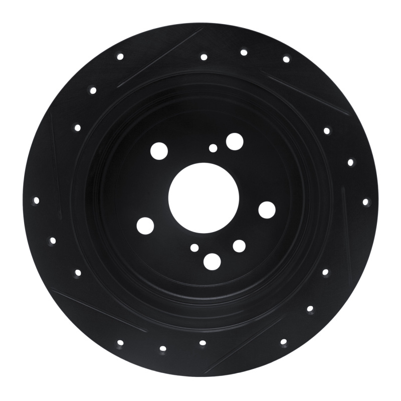 Lexus RX330 Brake Rotor (1) - Rear Right - R1 Concepts - Drilled & Slotted - Black - `04-`09